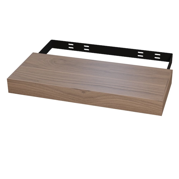 Designs Of Distinction 10" x 24" Contemporary Floating Shelf, Walnut 01MFL102410WL1 - main